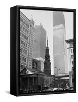 World Trade Center Twin Towers Construction, New York City, New York, c.1971-null-Framed Stretched Canvas