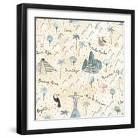 World Traveler Pattern V-Laura Marshall-Framed Art Print