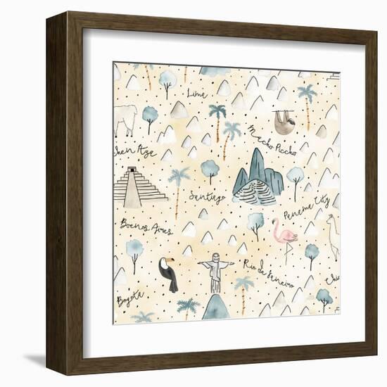 World Traveler Pattern V-Laura Marshall-Framed Art Print