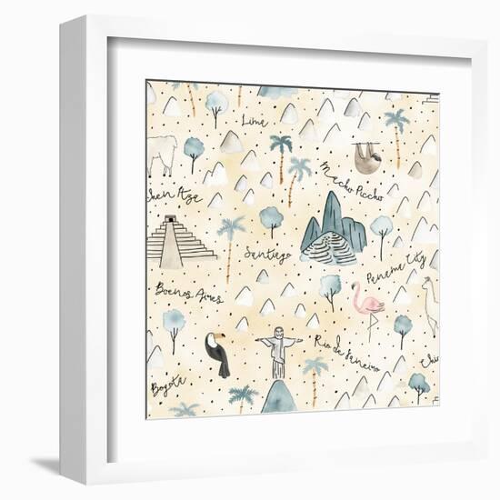 World Traveler Pattern V-Laura Marshall-Framed Art Print