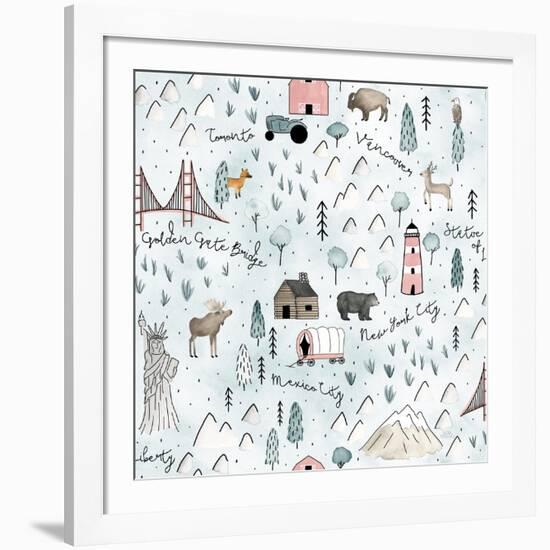 World Traveler Pattern VI-Laura Marshall-Framed Art Print