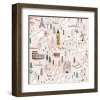 World Traveler Pattern VII-Laura Marshall-Framed Art Print