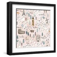 World Traveler Pattern VII-Laura Marshall-Framed Art Print