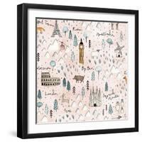 World Traveler Pattern VII-Laura Marshall-Framed Art Print