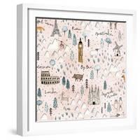 World Traveler Pattern VII-Laura Marshall-Framed Art Print