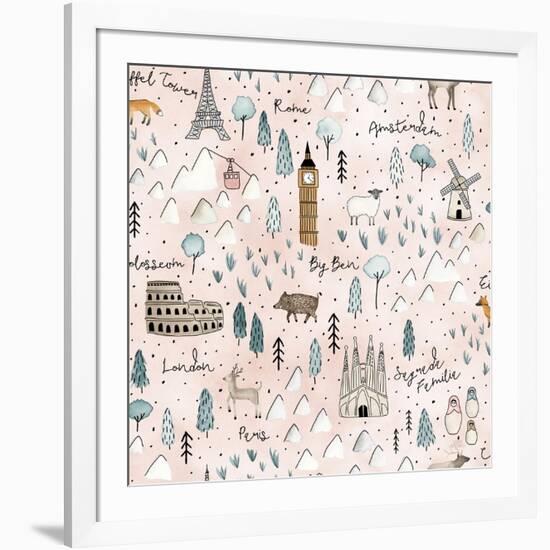 World Traveler Pattern VII-Laura Marshall-Framed Art Print