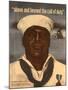 World War 2 Poster with a Portrait of Doris 'Dorie' Miller-null-Mounted Art Print