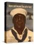 World War 2 Poster with a Portrait of Doris 'Dorie' Miller-null-Stretched Canvas