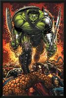 World War Hulk Prologue: World Breaker Cover: Hulk-John Romita Jr^-Lamina Framed Poster
