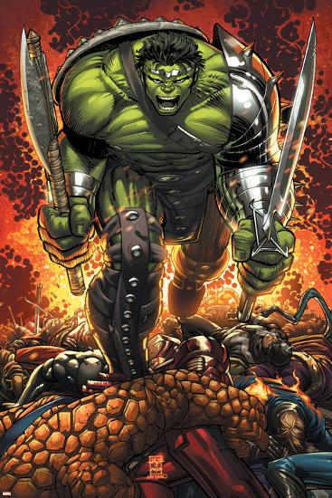 World War Hulk Prologue: World Breaker Cover: Hulk-John Romita Jr^-Lamina Framed Poster