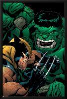 World War Hulk: X-Men No.2 Cover: Wolverine and Hulk-Ed McGuinness-Lamina Framed Poster