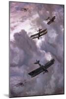 World War I (1914-1918). Aerial Battle Between French (Model Nieuport 17) and German (Albatros…-null-Mounted Giclee Print