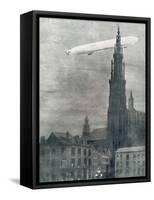 World War I (1914-1918). First German Zeppelin over Antwerpe-Prisma Archivo-Framed Stretched Canvas