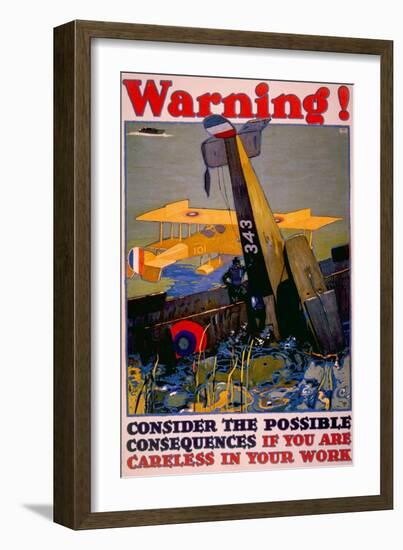World War I American Homefront Aircraft Production War Work Poster, 1917-L.n. Britton-Framed Art Print