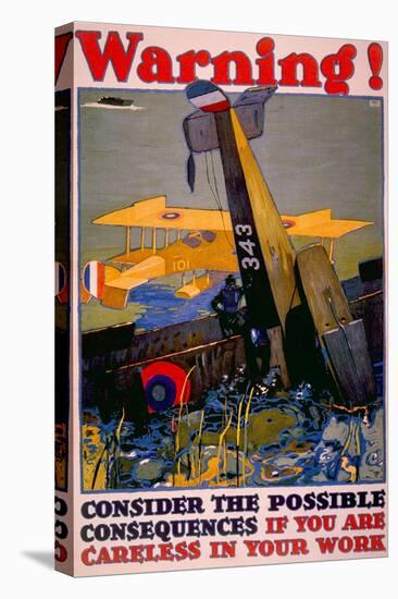 World War I American Homefront Aircraft Production War Work Poster, 1917-L.n. Britton-Stretched Canvas