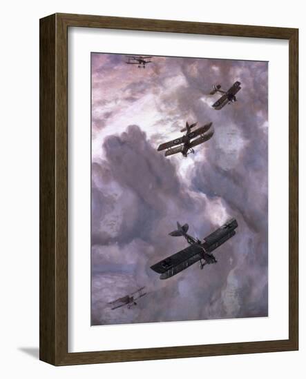 World War I Battle Between French (Model Nieuport 17) and German (Albatros D-Iii) Aircrafts-Prisma-Framed Photographic Print