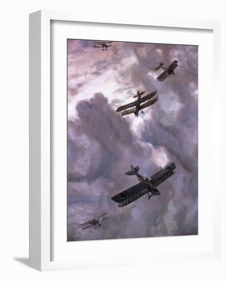 World War I Battle Between French (Model Nieuport 17) and German (Albatros D-Iii) Aircrafts-Prisma-Framed Photographic Print