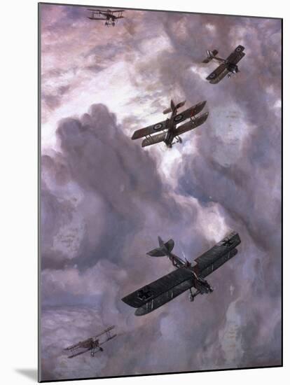 World War I Battle Between French (Model Nieuport 17) and German (Albatros D-Iii) Aircrafts-Prisma-Mounted Photographic Print