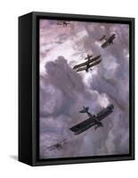 World War I Battle Between French (Model Nieuport 17) and German (Albatros D-Iii) Aircrafts-Prisma-Framed Stretched Canvas