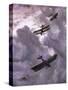 World War I Battle Between French (Model Nieuport 17) and German (Albatros D-Iii) Aircrafts-Prisma-Stretched Canvas