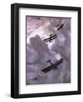 World War I Battle Between French (Model Nieuport 17) and German (Albatros D-Iii) Aircrafts-Prisma-Framed Photographic Print