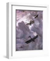 World War I Battle Between French (Model Nieuport 17) and German (Albatros D-Iii) Aircrafts-Prisma-Framed Photographic Print