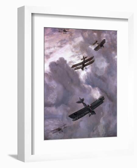 World War I Battle Between French (Model Nieuport 17) and German (Albatros D-Iii) Aircrafts-Prisma-Framed Photographic Print