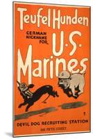 World War I Devil Dog Poster-null-Mounted Art Print