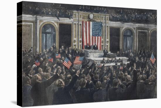World War I, Entry of the United States into the War, April 1917-Stefano Bianchetti-Stretched Canvas