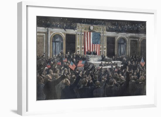 World War I, Entry of the United States into the War, April 1917-Stefano Bianchetti-Framed Giclee Print