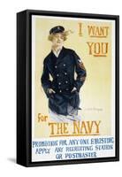 World War I: Navy Poster-Howard Chandler Christy-Framed Stretched Canvas