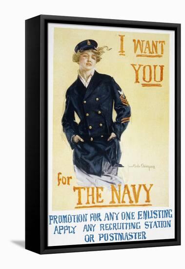 World War I: Navy Poster-Howard Chandler Christy-Framed Stretched Canvas