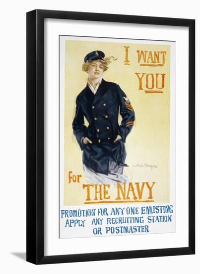 World War I: Navy Poster-Howard Chandler Christy-Framed Giclee Print