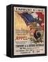 World War I Poster Features a Statue of a Mounted Joan D'Arc, Paris, 1918-null-Framed Stretched Canvas