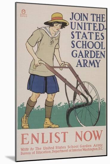World War I Poster for Gardening-null-Mounted Giclee Print