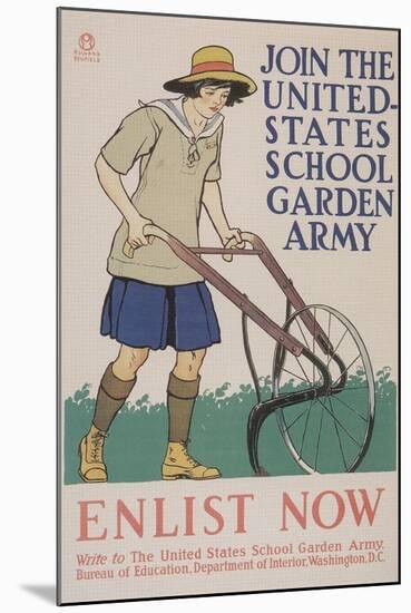 World War I Poster for Gardening-null-Mounted Art Print