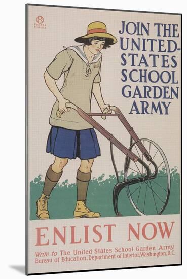 World War I Poster for Gardening-null-Mounted Art Print