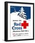 World War I Poster Showing a Snow Covered Cabin with a Red Cross Sign in Window-Stocktrek Images-Framed Photographic Print