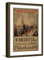 World War I Poster Urging American Immigrants to Buy U.S. War Bonds-null-Framed Art Print