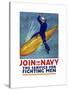 World War I Propaganda Poster of a Sailor Riding a Torpedo-Stocktrek Images-Stretched Canvas