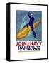 World War I Propaganda Poster of a Sailor Riding a Torpedo-Stocktrek Images-Framed Stretched Canvas