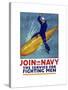 World War I Propaganda Poster of a Sailor Riding a Torpedo-Stocktrek Images-Stretched Canvas