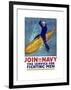 World War I Propaganda Poster of a Sailor Riding a Torpedo-Stocktrek Images-Framed Art Print