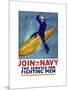 World War I Propaganda Poster of a Sailor Riding a Torpedo-Stocktrek Images-Mounted Art Print