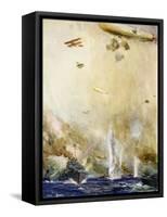 World War I- Raid on Cuxhaven-Cyrus Cuneo-Framed Stretched Canvas