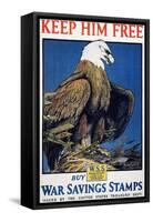 World War I: Saving Stamps-Charles Livingston Bull-Framed Stretched Canvas