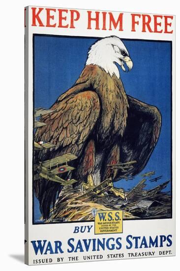 World War I: Saving Stamps-Charles Livingston Bull-Stretched Canvas