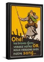 World War I Soldier French War Propaganda Vintage Ad Poster Print-null-Framed Poster