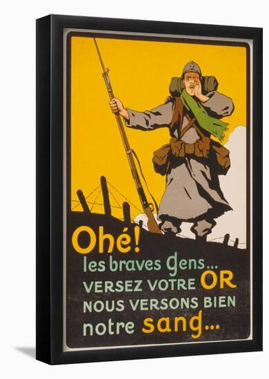 World War I Soldier French War Propaganda Vintage Ad Poster Print-null-Framed Poster