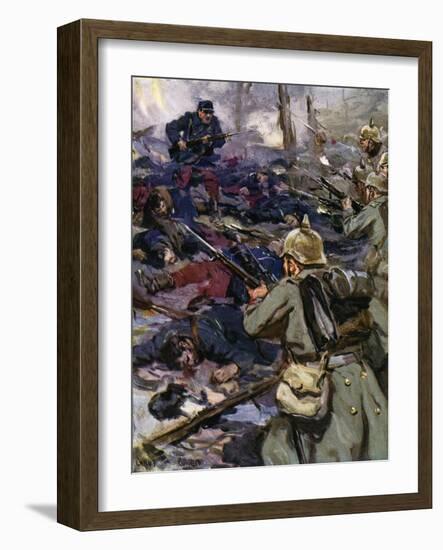 World War I- The Germans capture Fort Beauséjour-Cyrus Cuneo-Framed Giclee Print